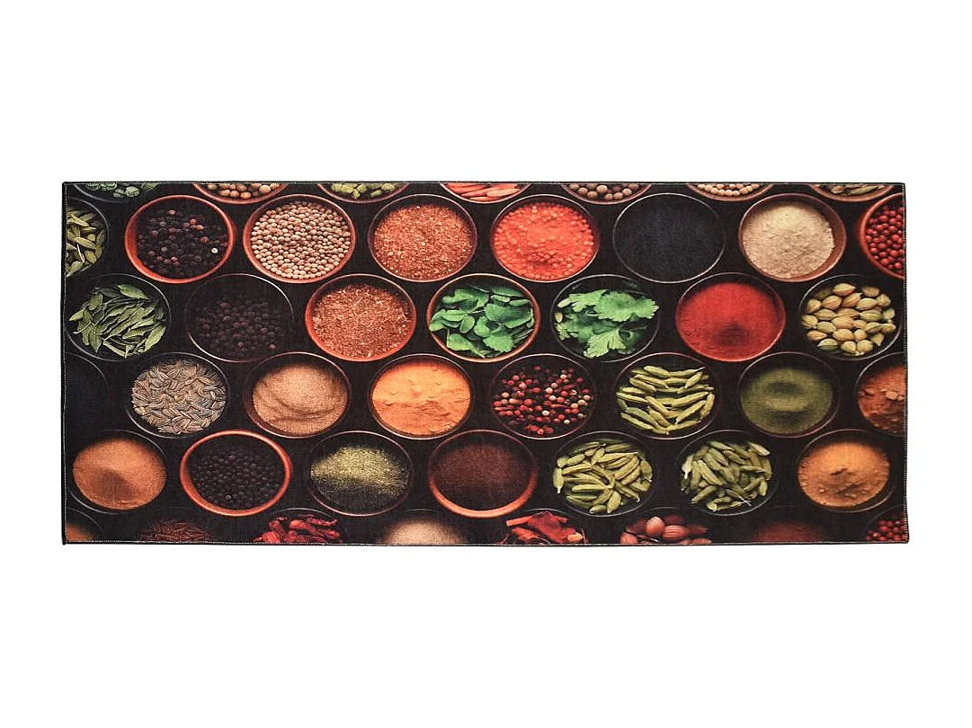 Tapis de cuisine 50x80  jaune et vert , facile d'entretien LYN11 IMO