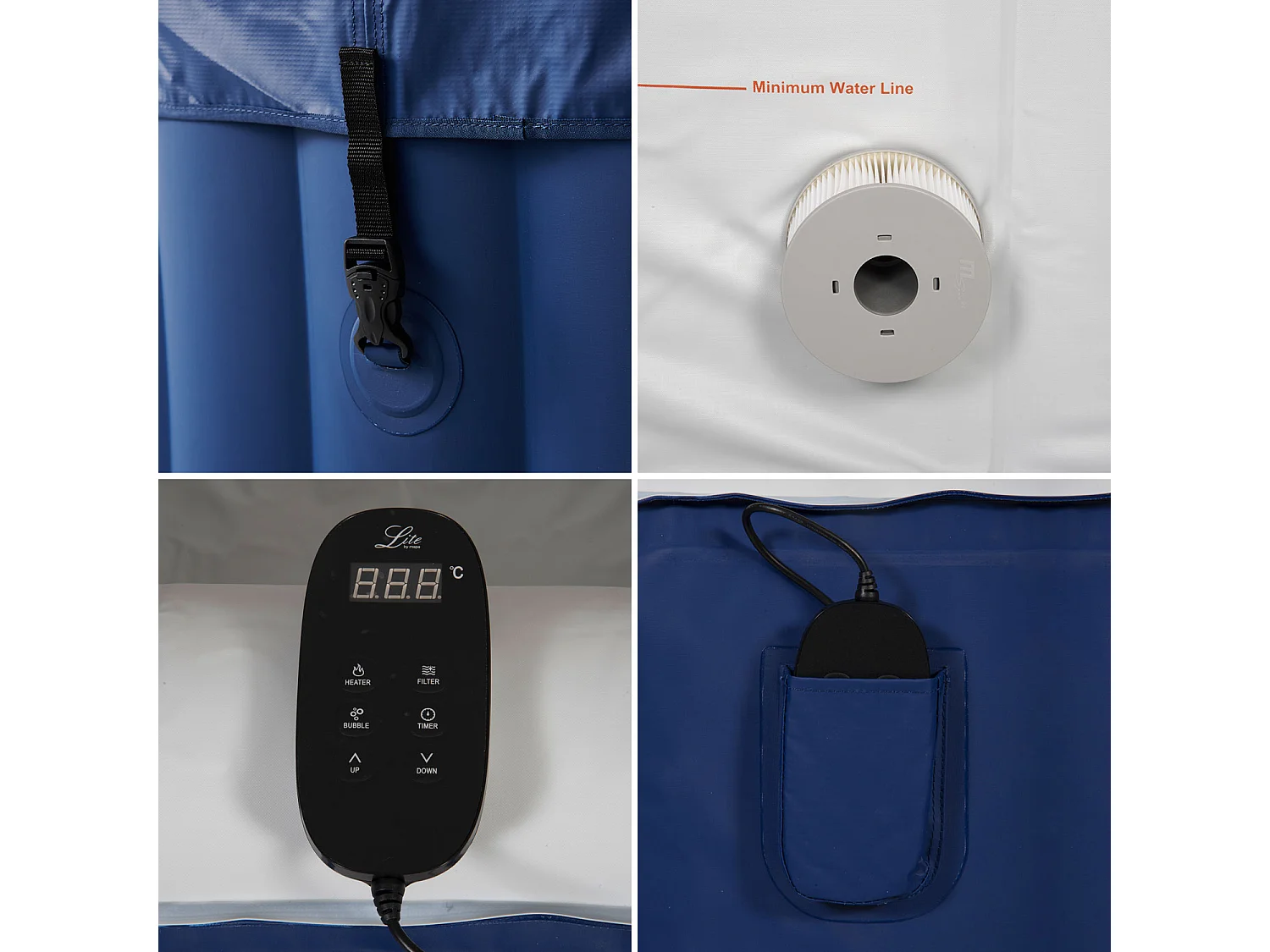 Spa gonflable carré 158cm LITE - 4 places - MSPA