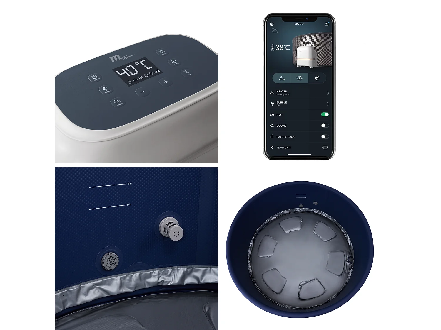 Spa gonflable connecté rond Ø 173cm NAVAL - 6 places - MSPA