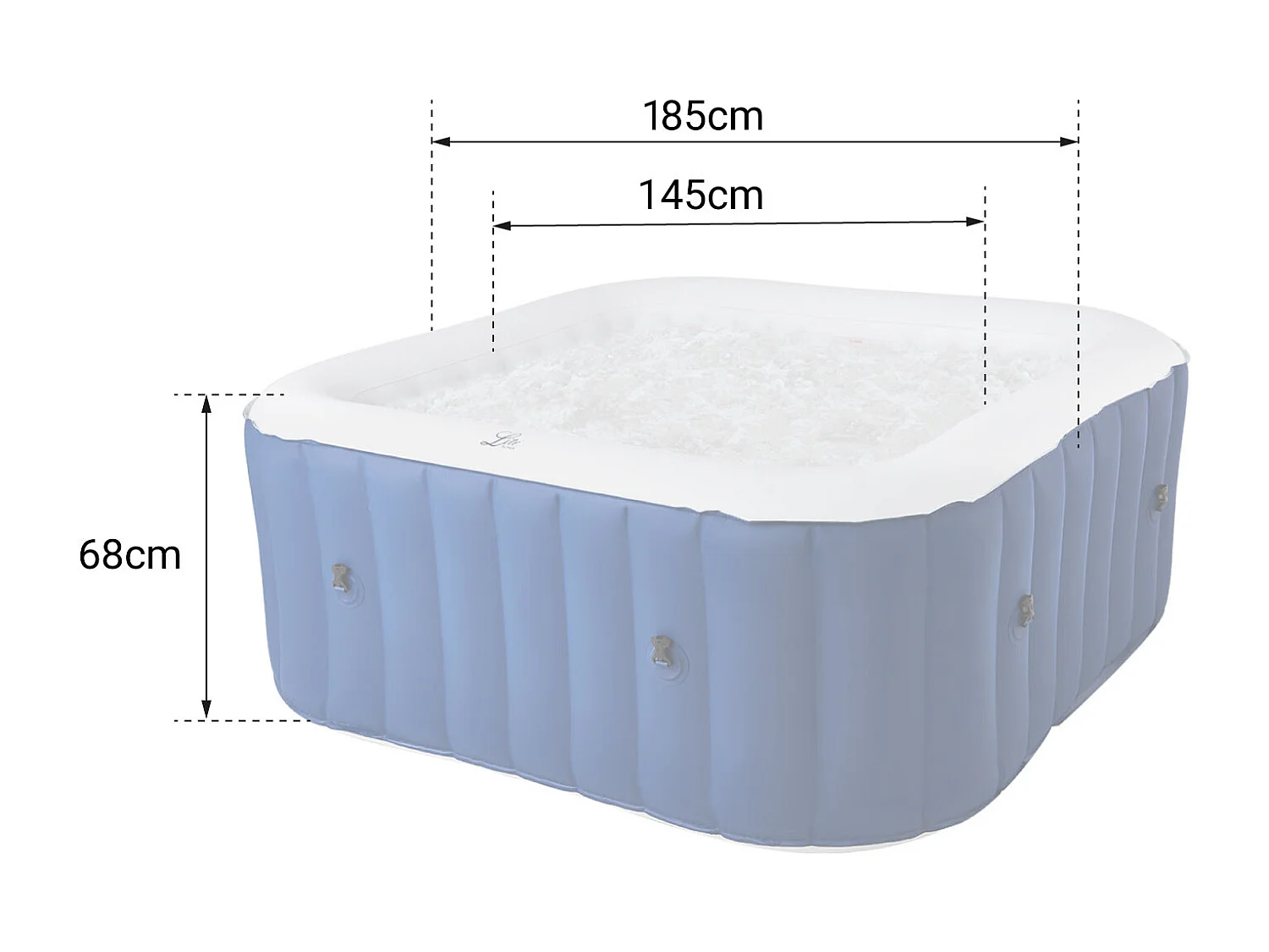 Spa gonflable carré 185cm LITE - 6 places - MSPA