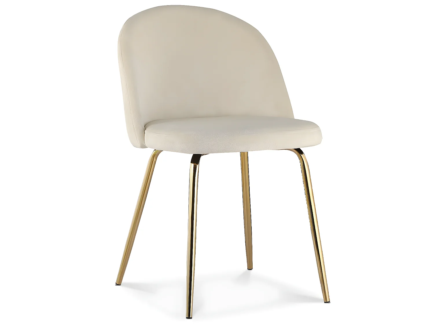 Lot de 4 chaises Cecilia Velours Beige pieds or