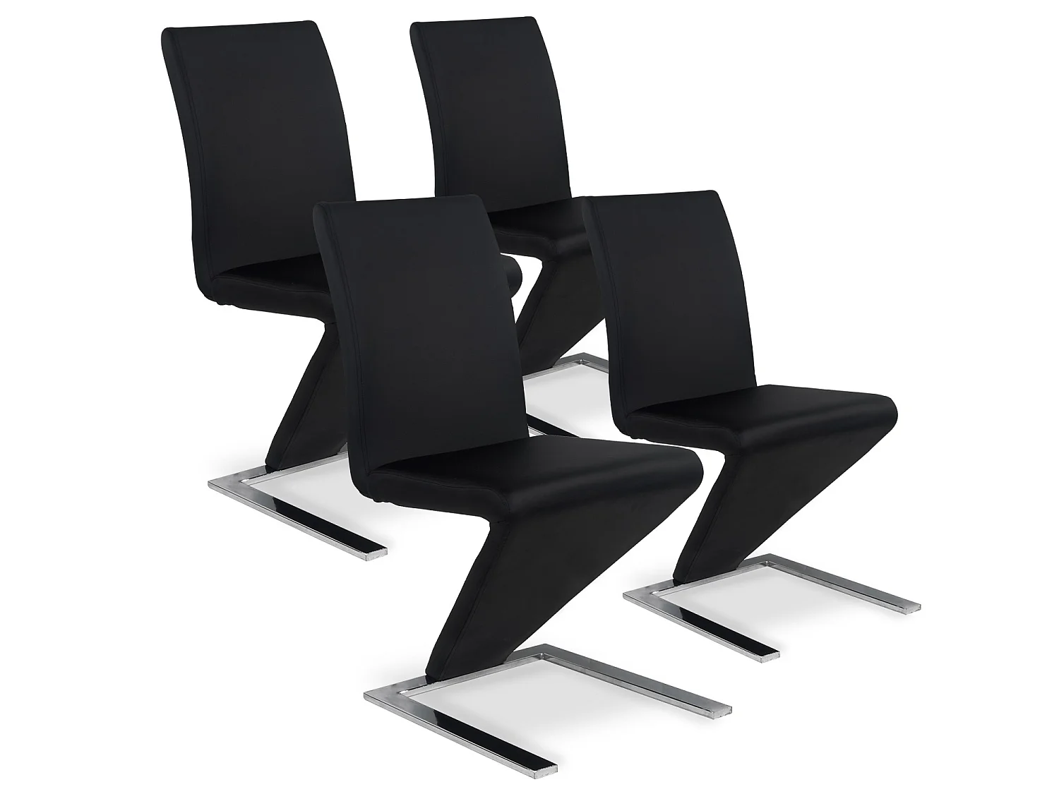 Lot de 4 chaises design Delano Noir