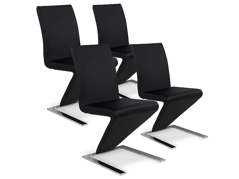 Lot de 4 chaises design Delano Noir