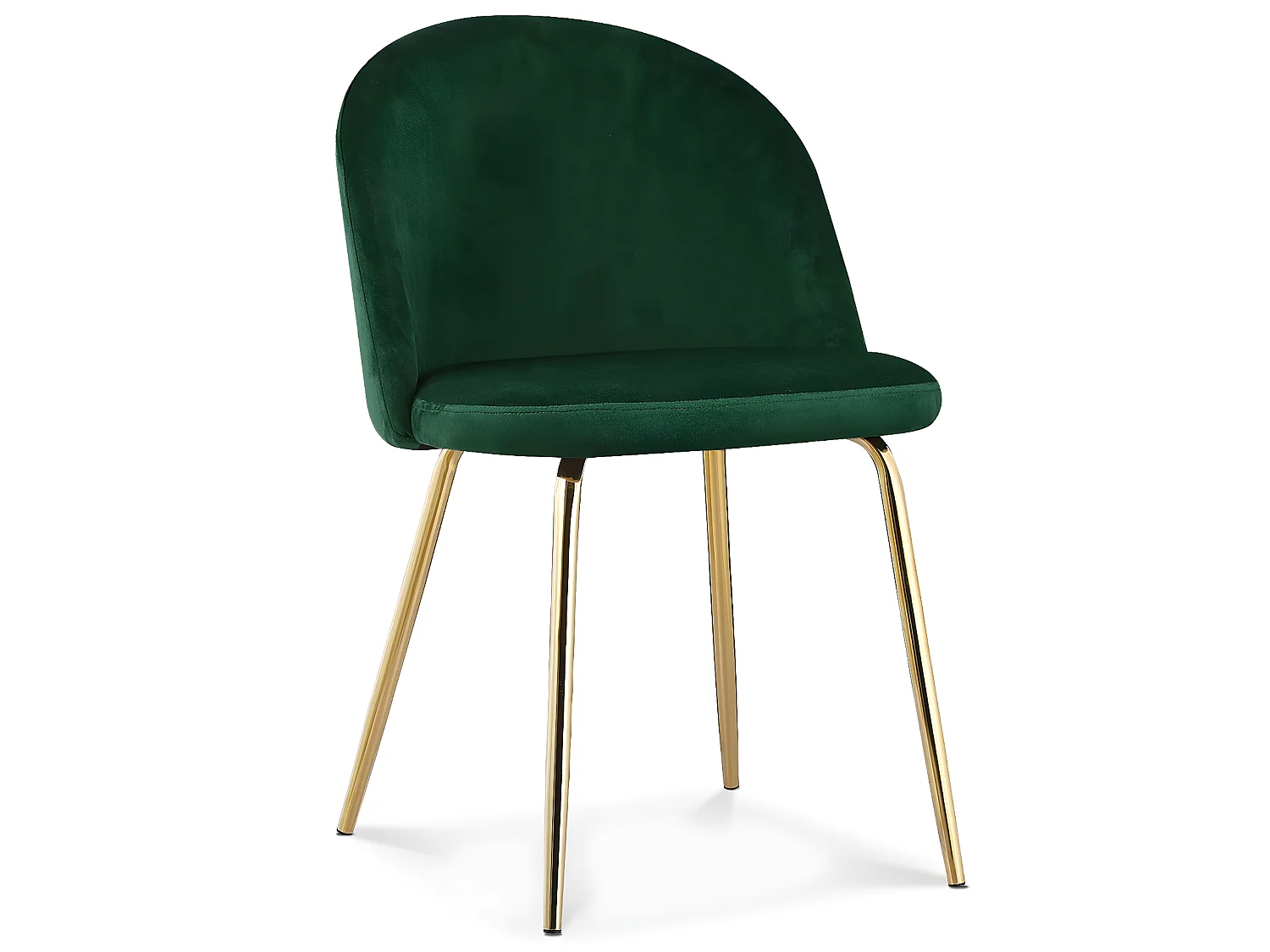 Lot de 4 chaises Cecilia Velours Vert pieds or
