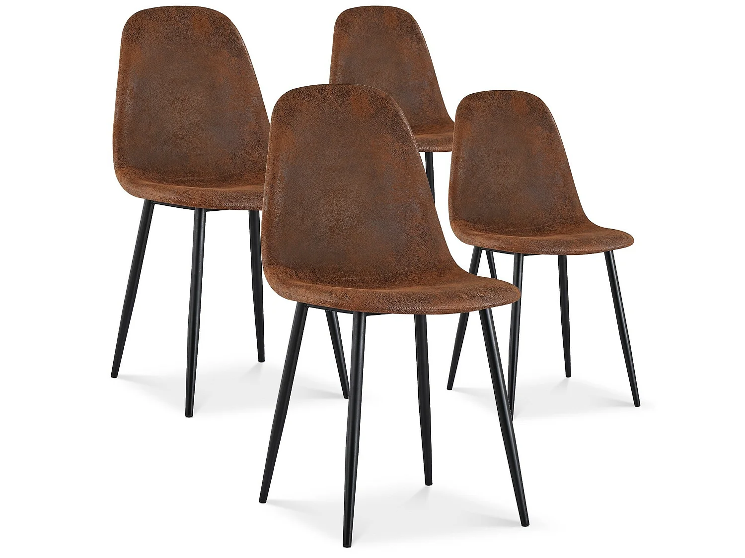 Lot de 4 chaises Bali Vintage pieds noir