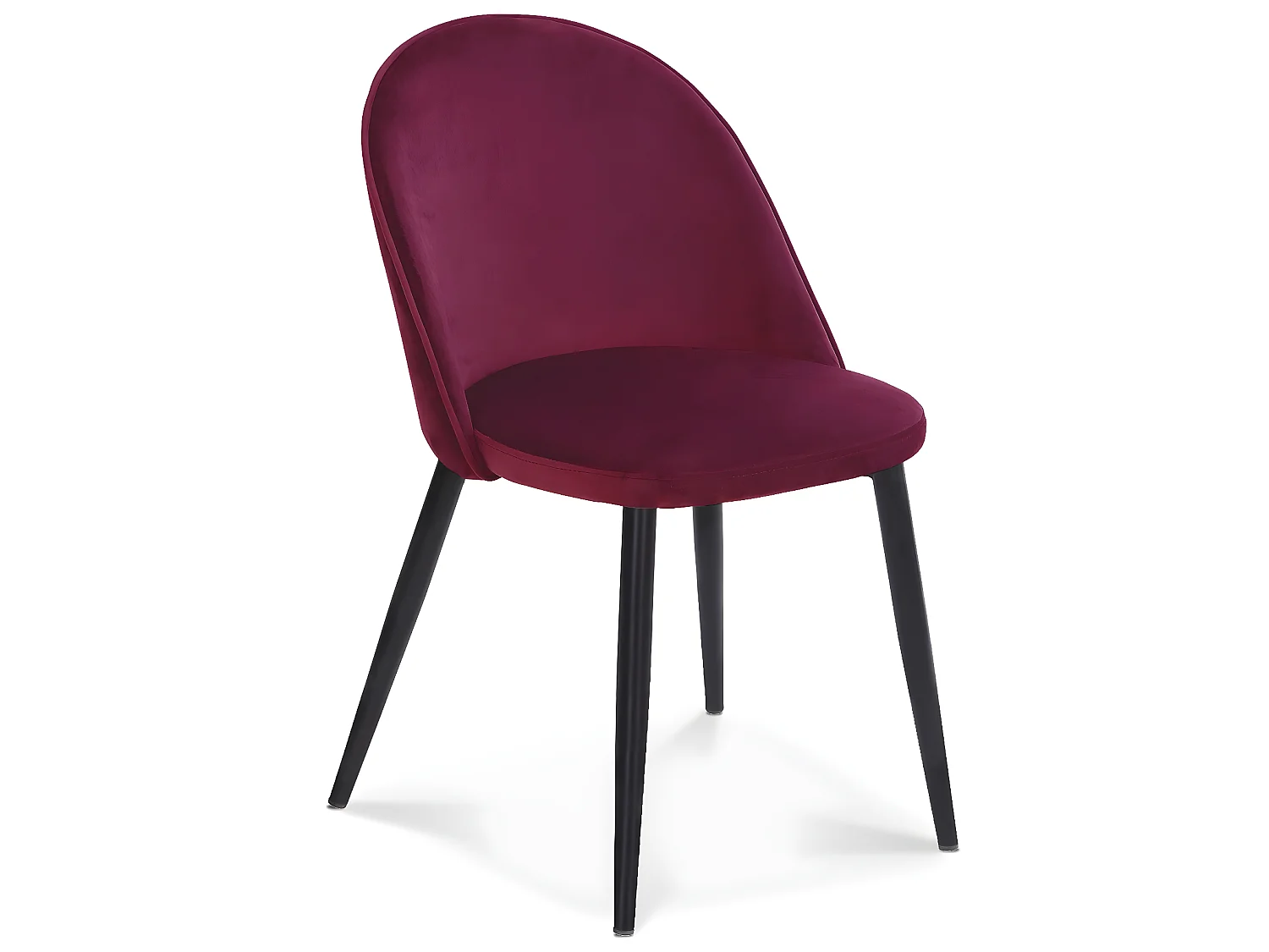 Lot de 4 chaises Cecilia Velours Rouge pieds noirs
