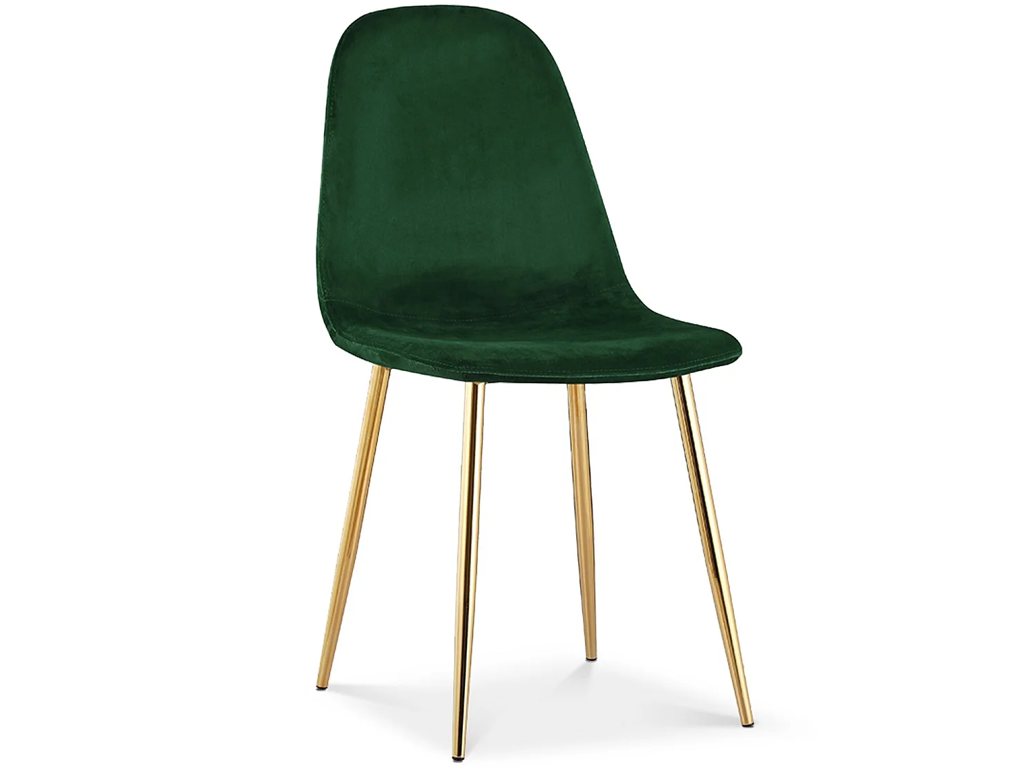 Lot de 4 chaises Bali velours vert pieds or