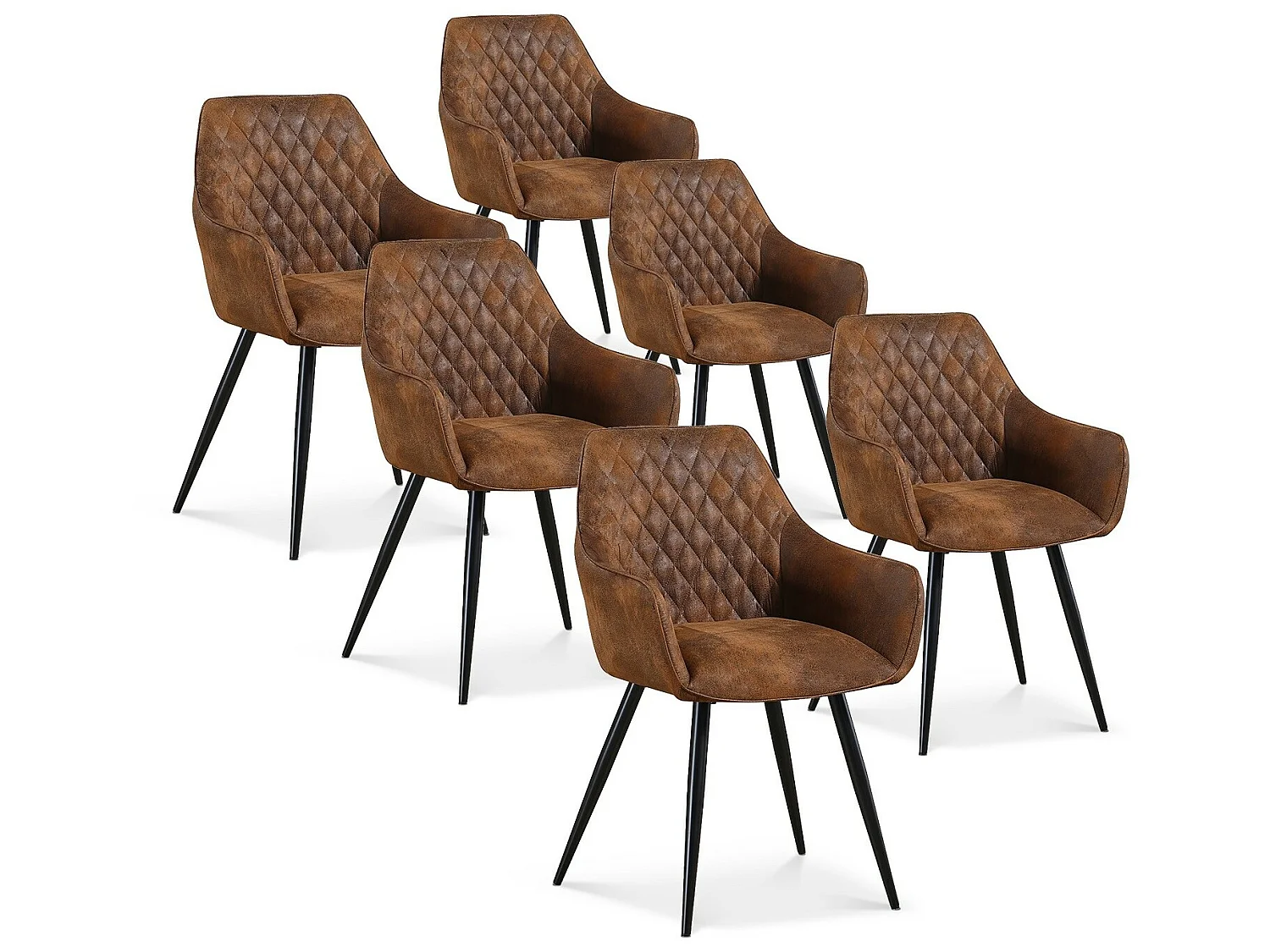 Lot de 6 chaises Victoria vintage pieds noir