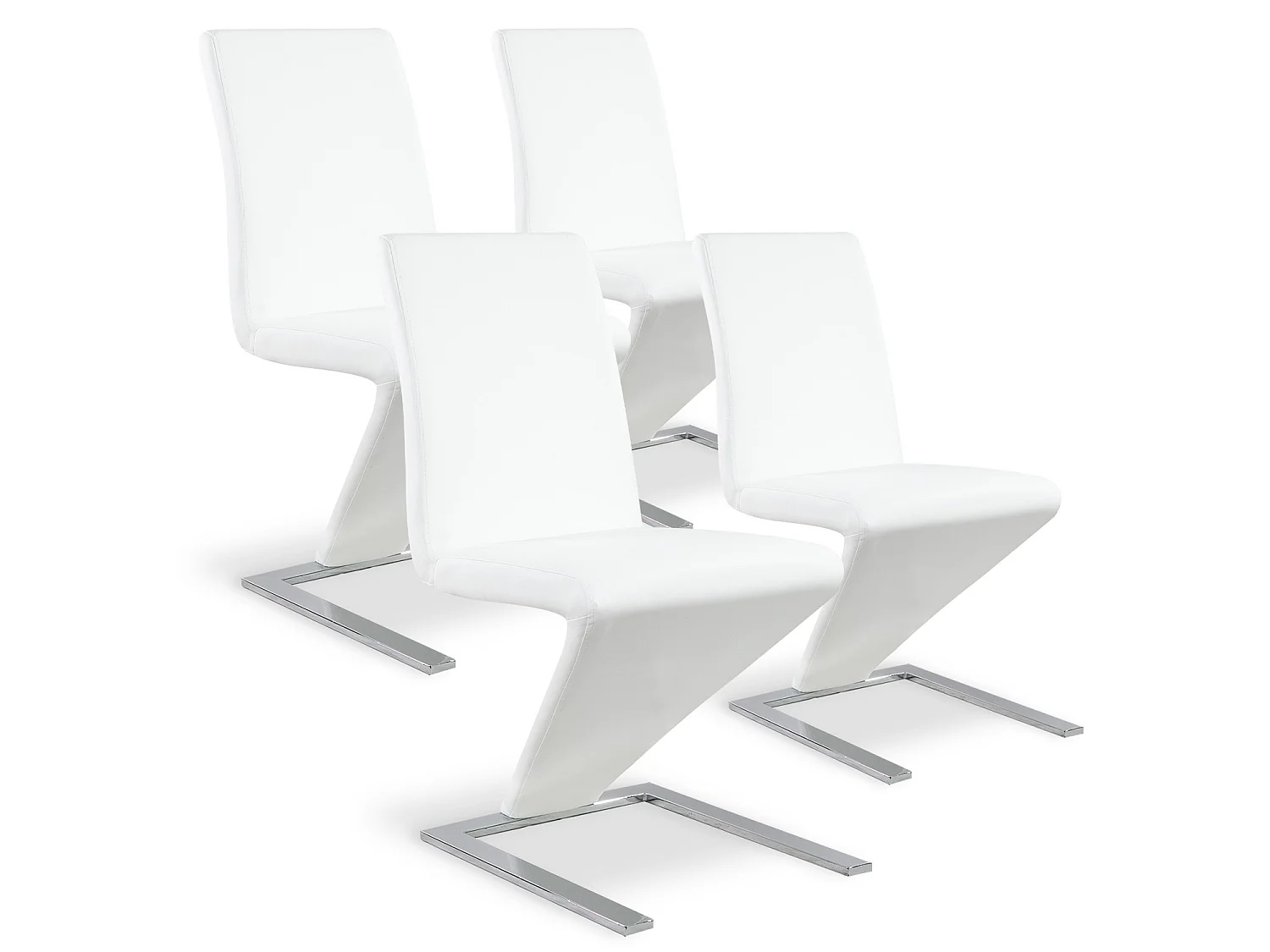 Lot de 4 chaises design Delano Blanc