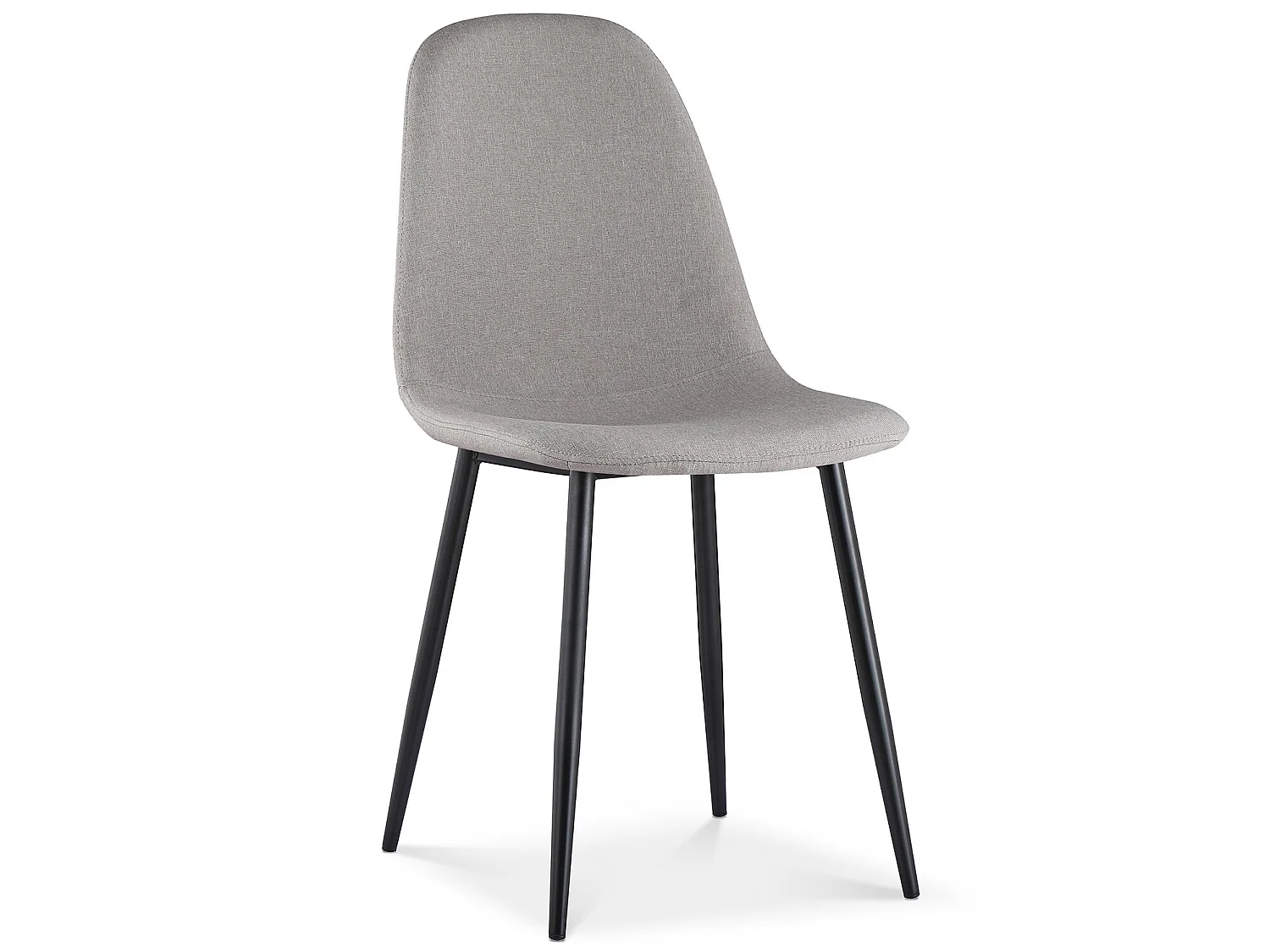 Lot de 4 chaises Bali tissu gris pieds noir