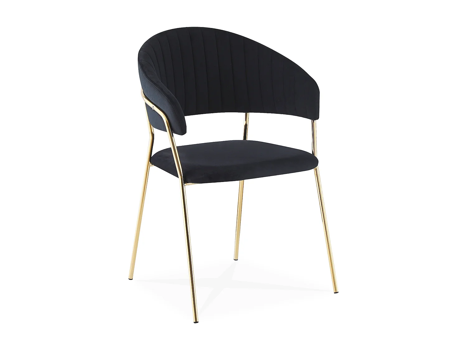 Lot de 4 chaises Margaux velours noir pieds or