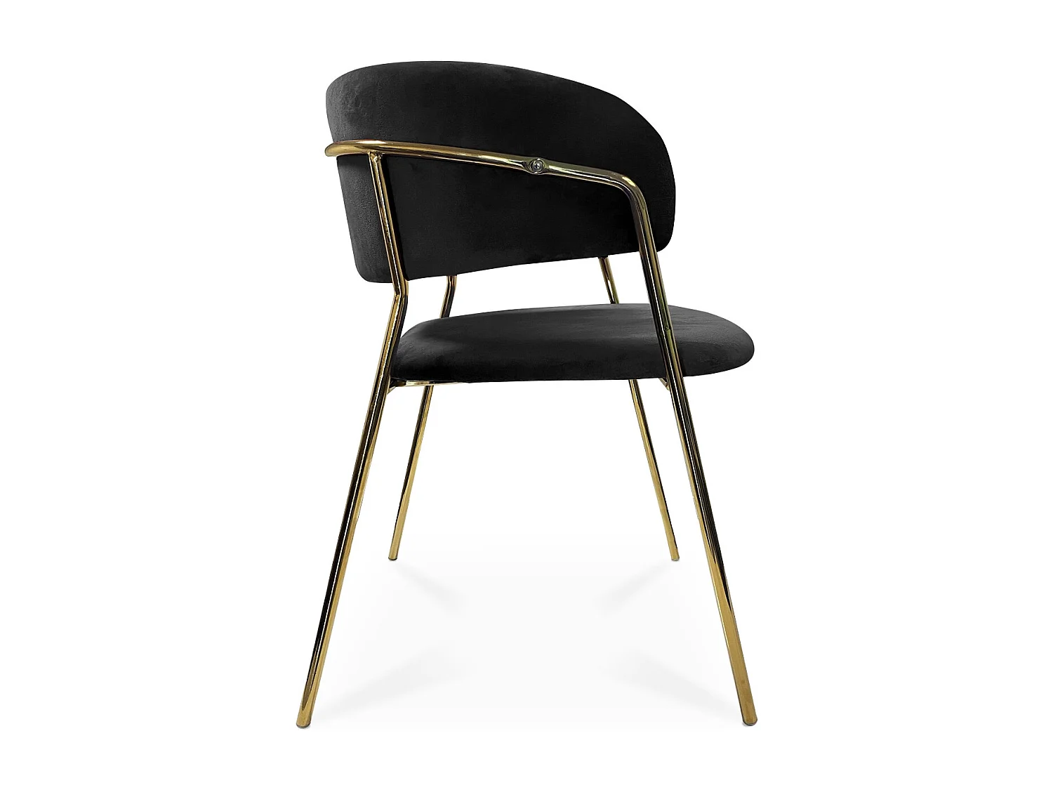 Lot de 4 chaises Margaux velours noir pieds or