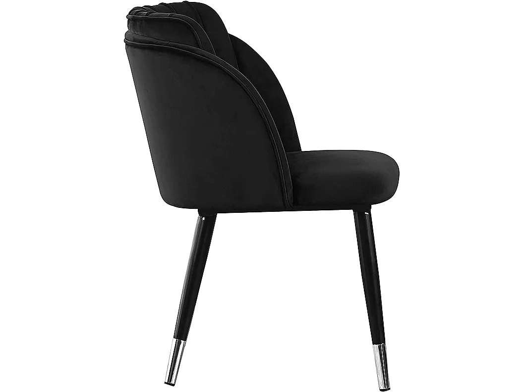 MILANO - Chaise de Salle à Manger en Velours - Style Vintage - Noir