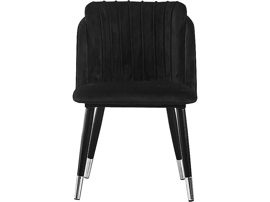 MILANO - Chaise de Salle à Manger en Velours - Style Vintage - Noir