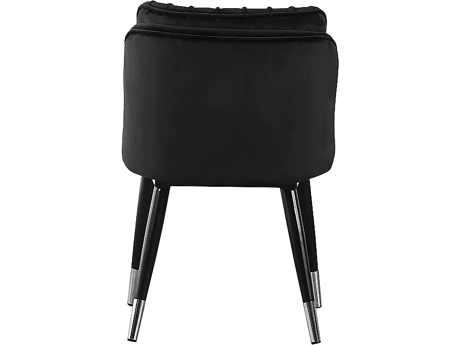 MILANO - Chaise de Salle à Manger en Velours - Style Vintage - Noir