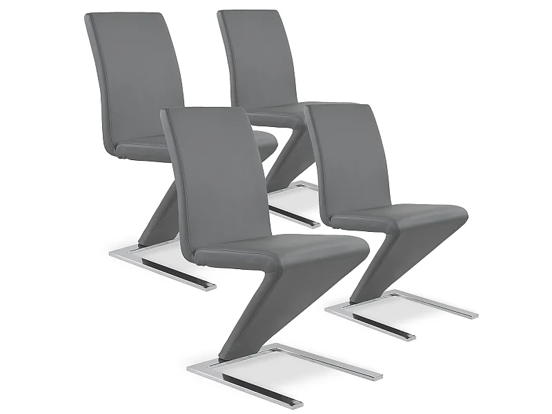 Lot de 4 chaises design Delano Gris