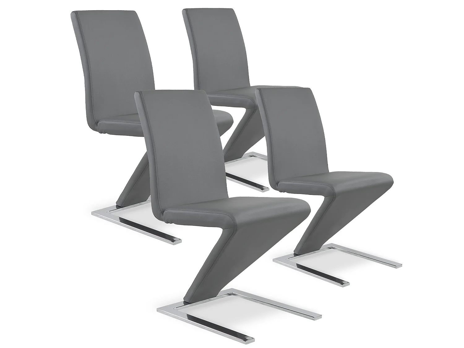 Lot de 4 chaises design Delano Gris