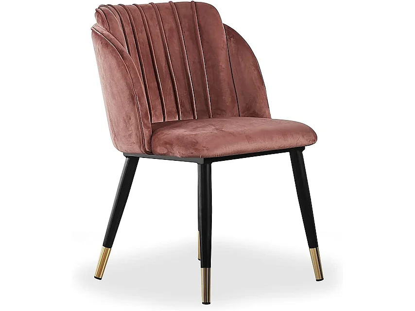 MILANO - Chaise de Salle à Manger en Velours - Style Vintage - Rose