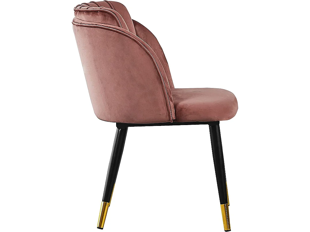 MILANO - Chaise de Salle à Manger en Velours - Style Vintage - Rose