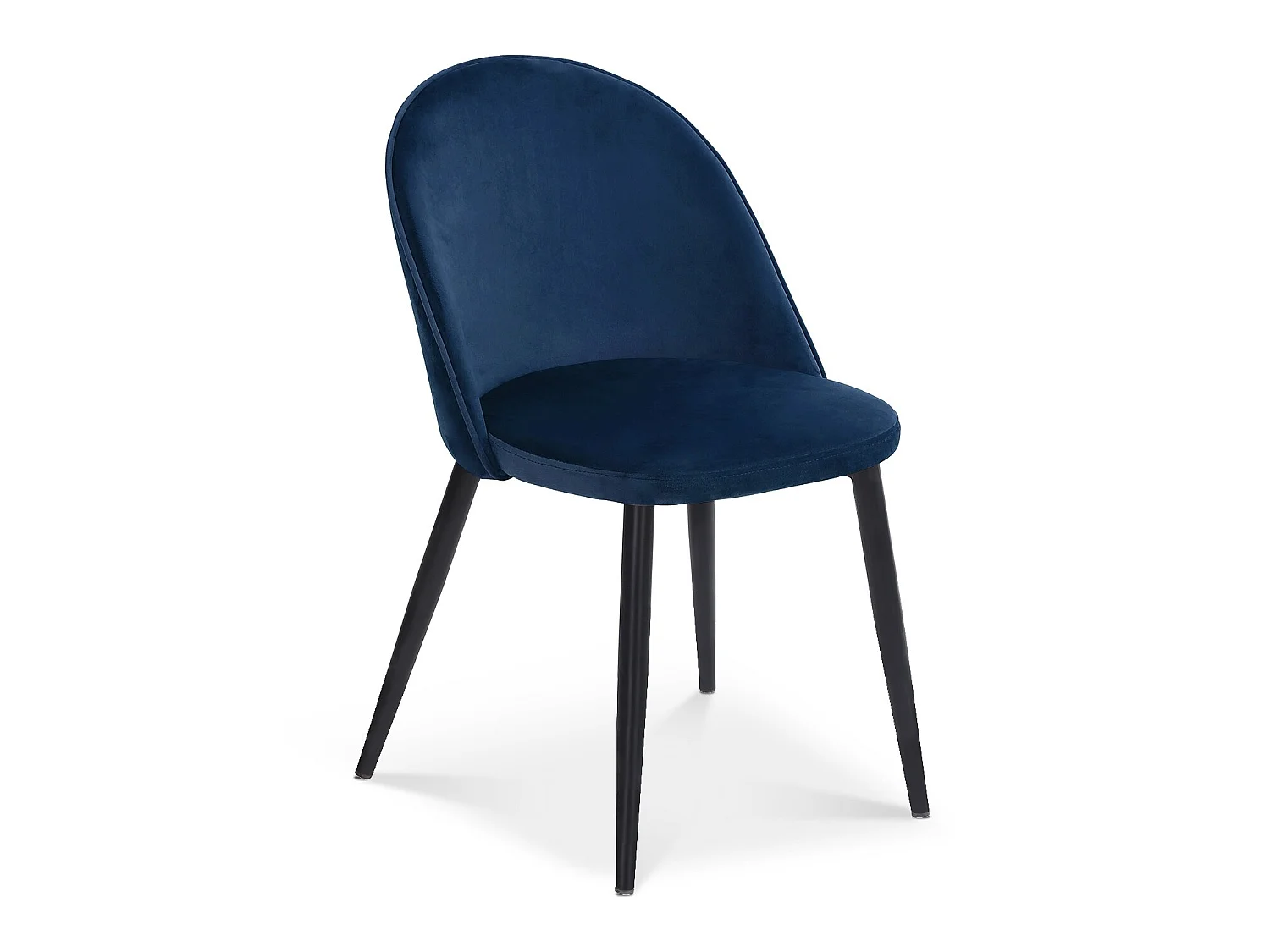 Lot de 2 chaises Cecilia velours Bleu pieds noirs