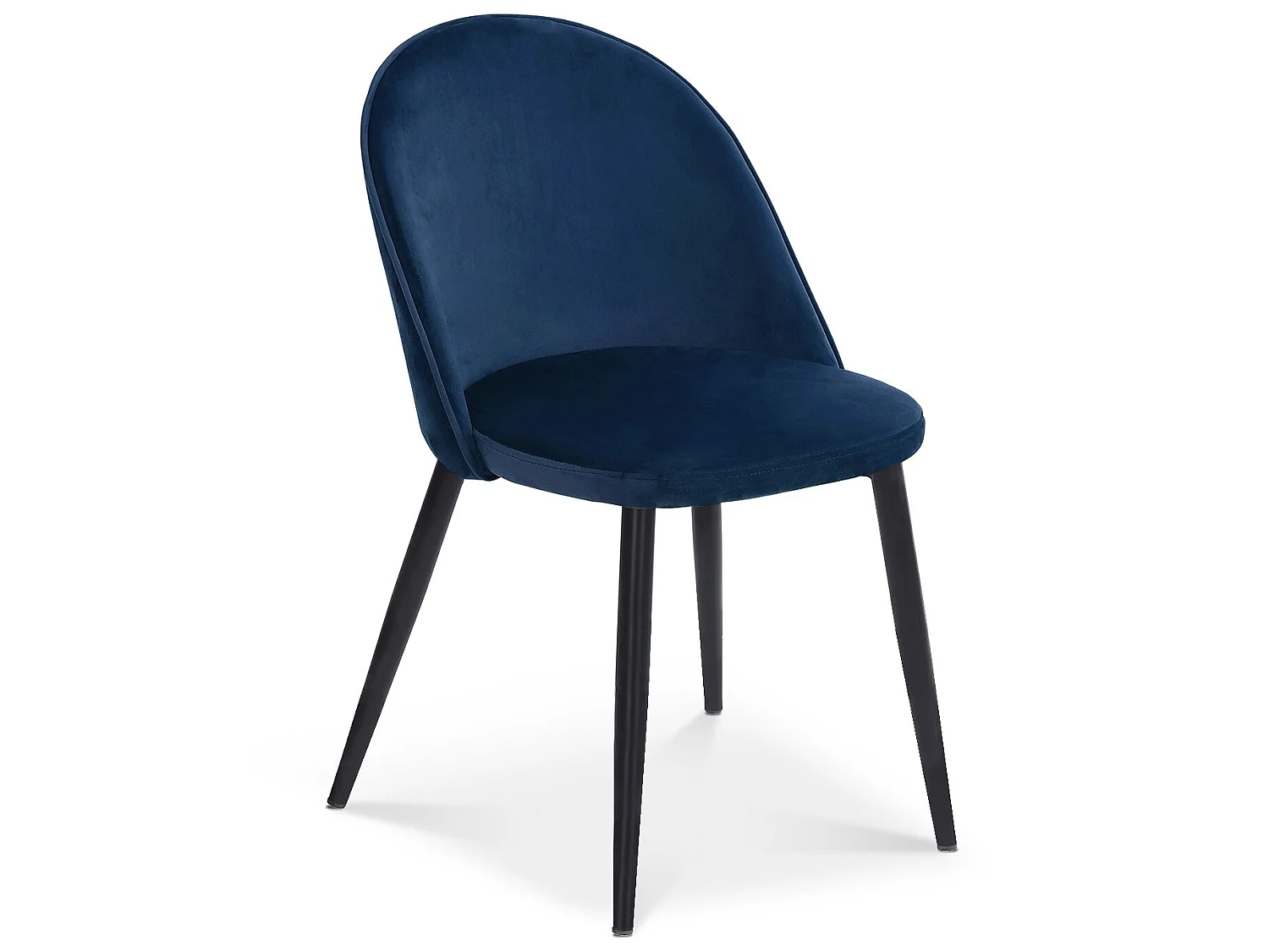 Lot de 2 chaises Cecilia velours Bleu pieds noirs