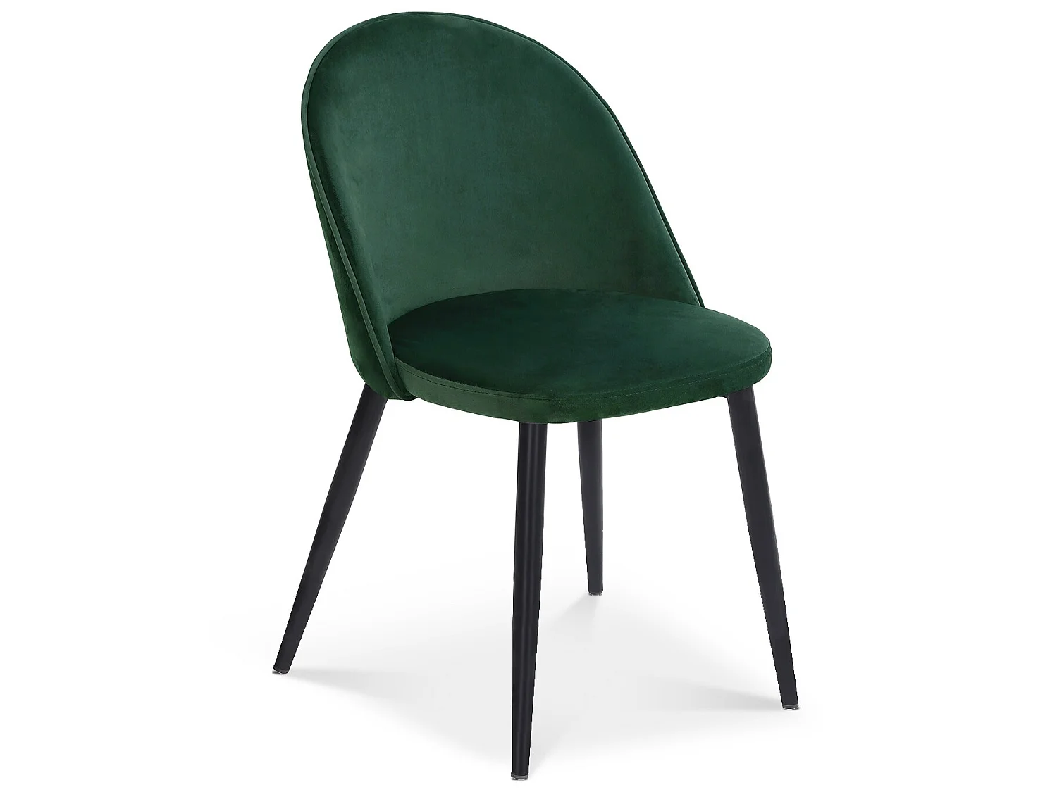 Lot de 2 chaises Cecilia velours Vert pieds noirs