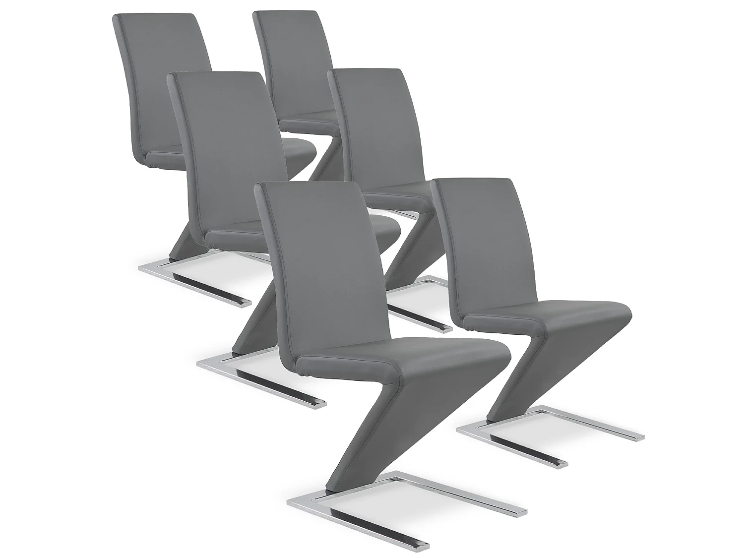 Lot de 6 chaises design Delano Gris