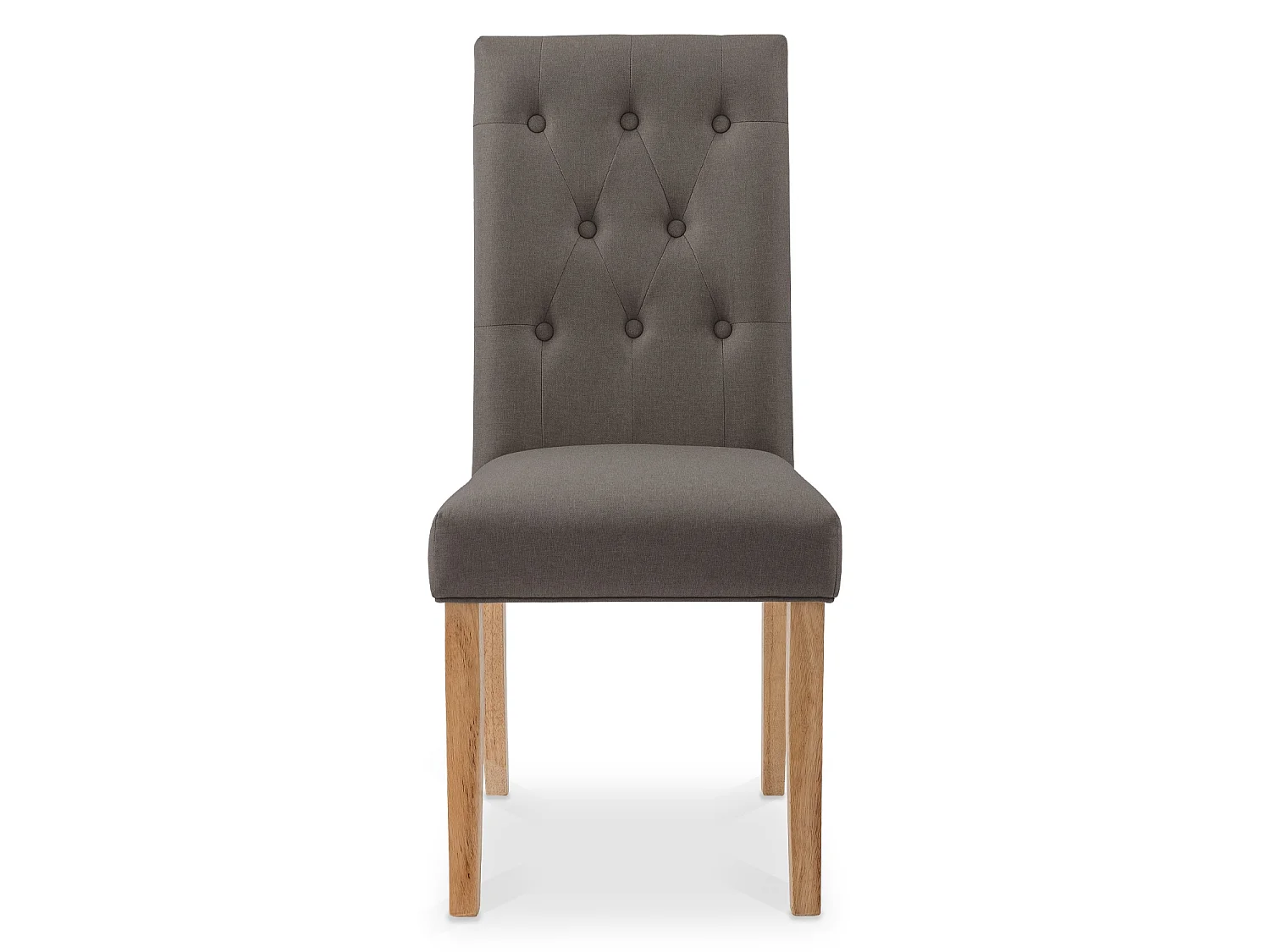 Lot de 4 chaises capitonnées Gaya tissu taupe