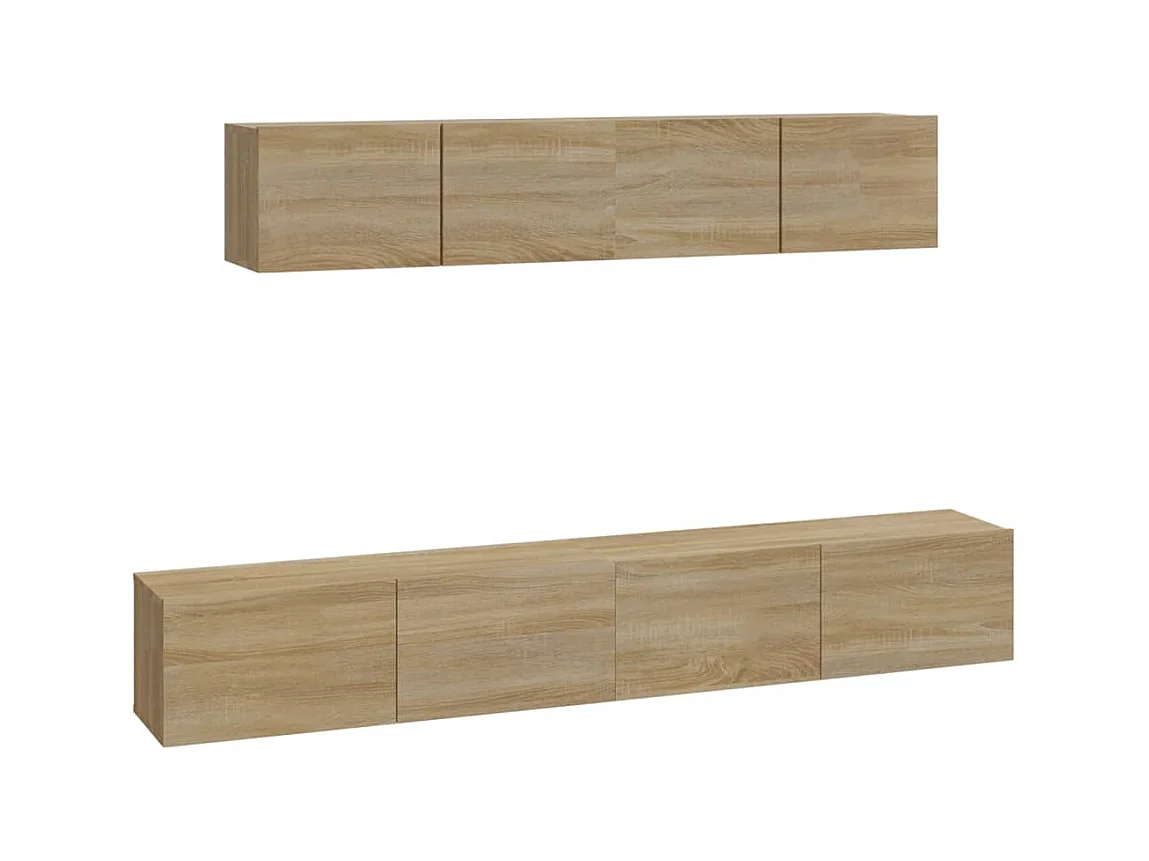 Ensemble de meubles TV 4 pièces Chêne sonoma Bois d'ingénierie