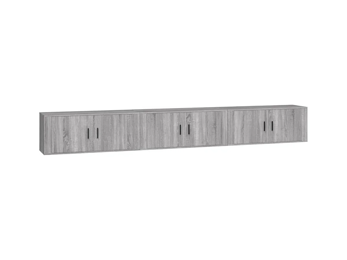 Meubles TV muraux 3 pièces sonoma gris 100x34,5x40 cm