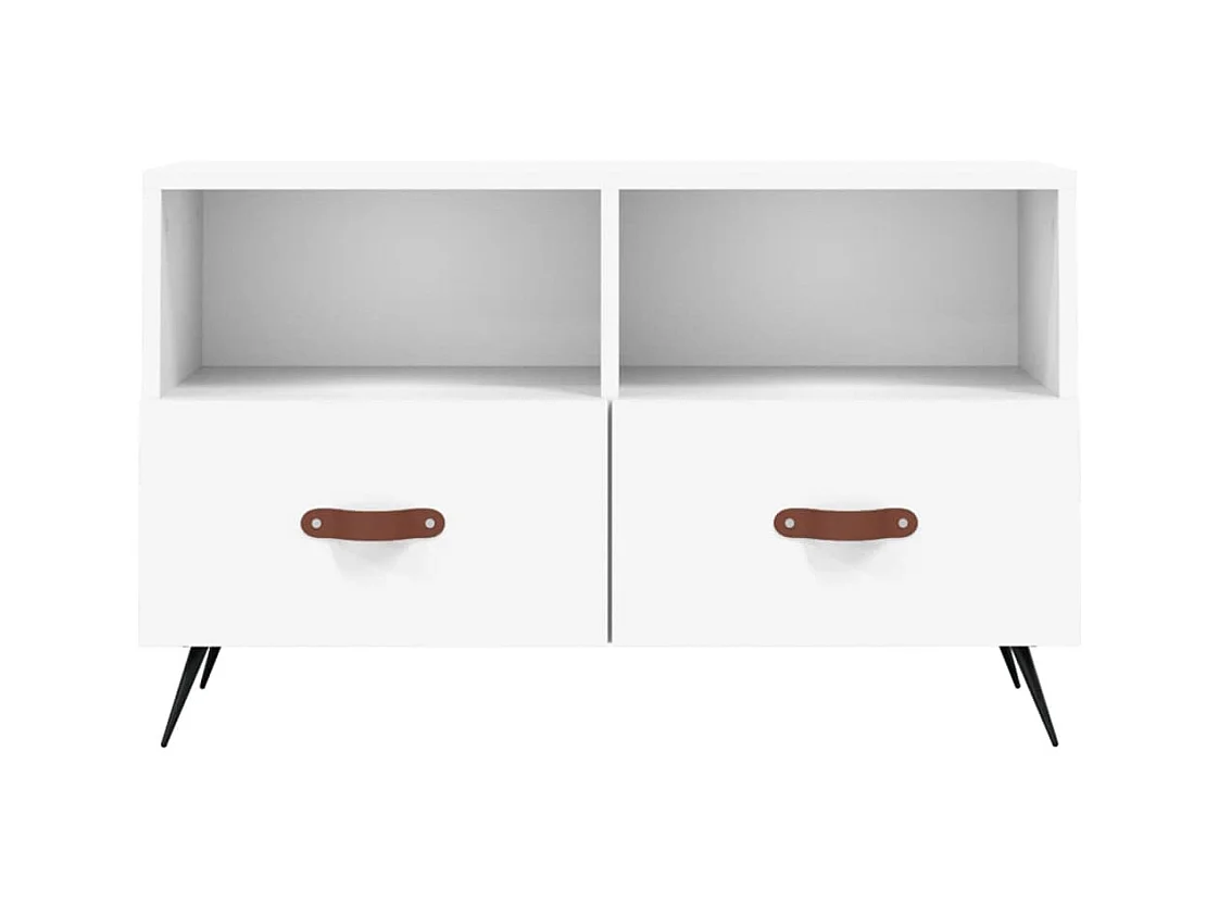 Meuble TV Blanc 80x36x50 cm Bois d'ingénierie