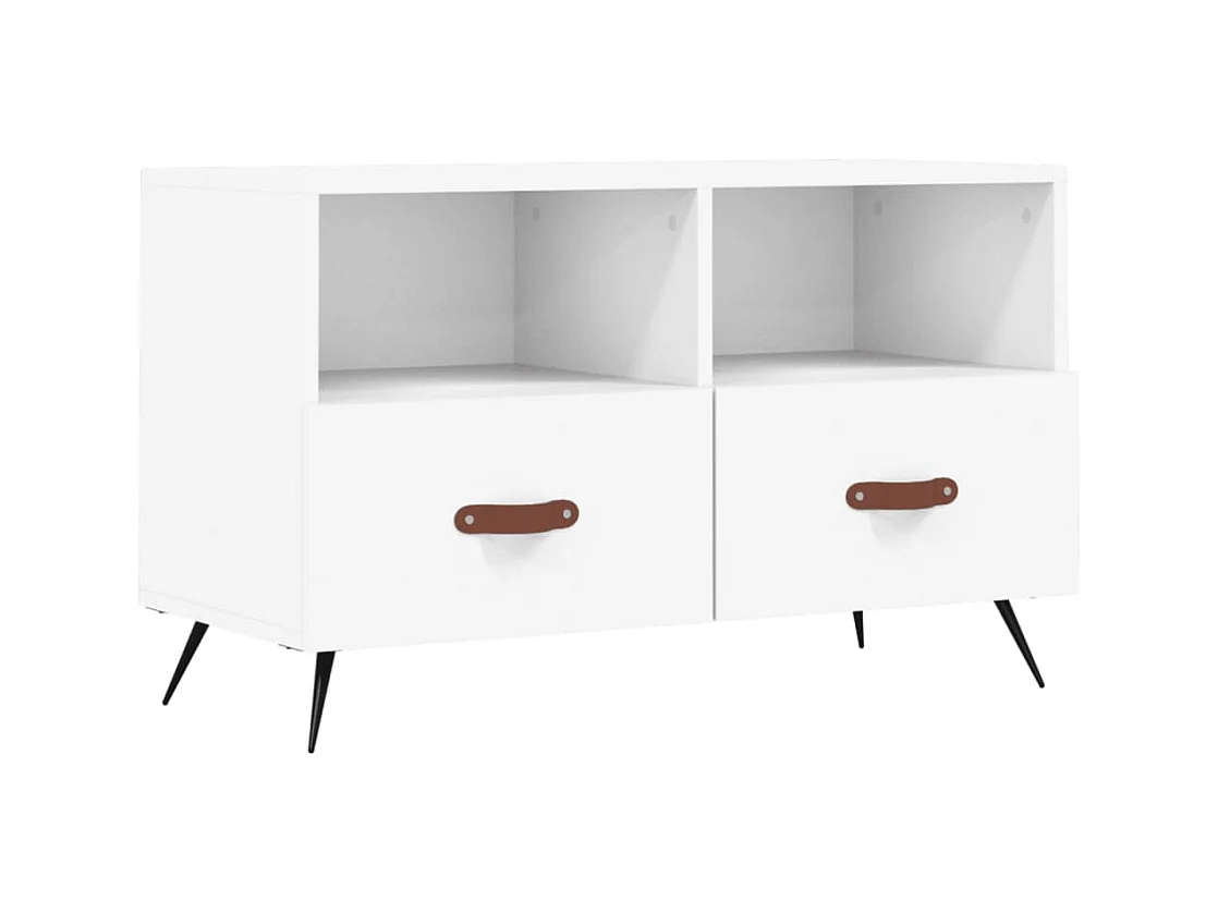 Meuble TV Blanc 80x36x50 cm Bois d'ingénierie
