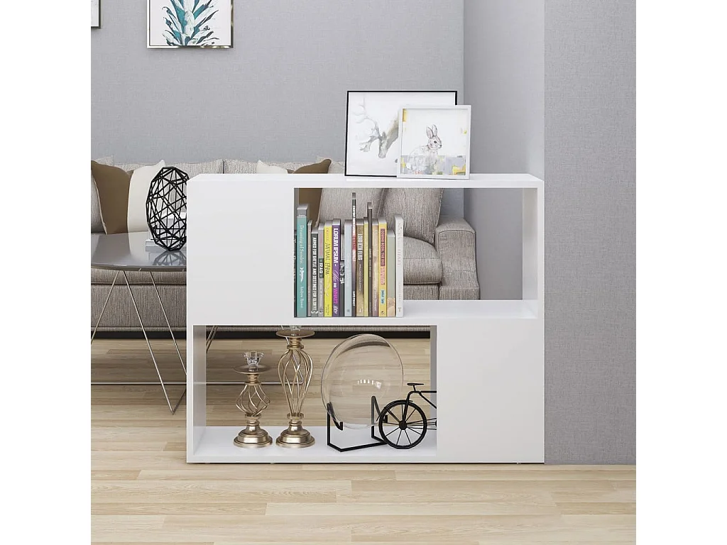 Meuble TV Blanc 80x24x63 cm Aggloméré