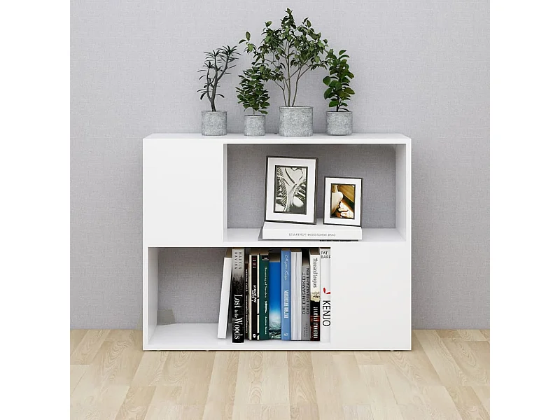 Meuble TV Blanc 80x24x63 cm Aggloméré