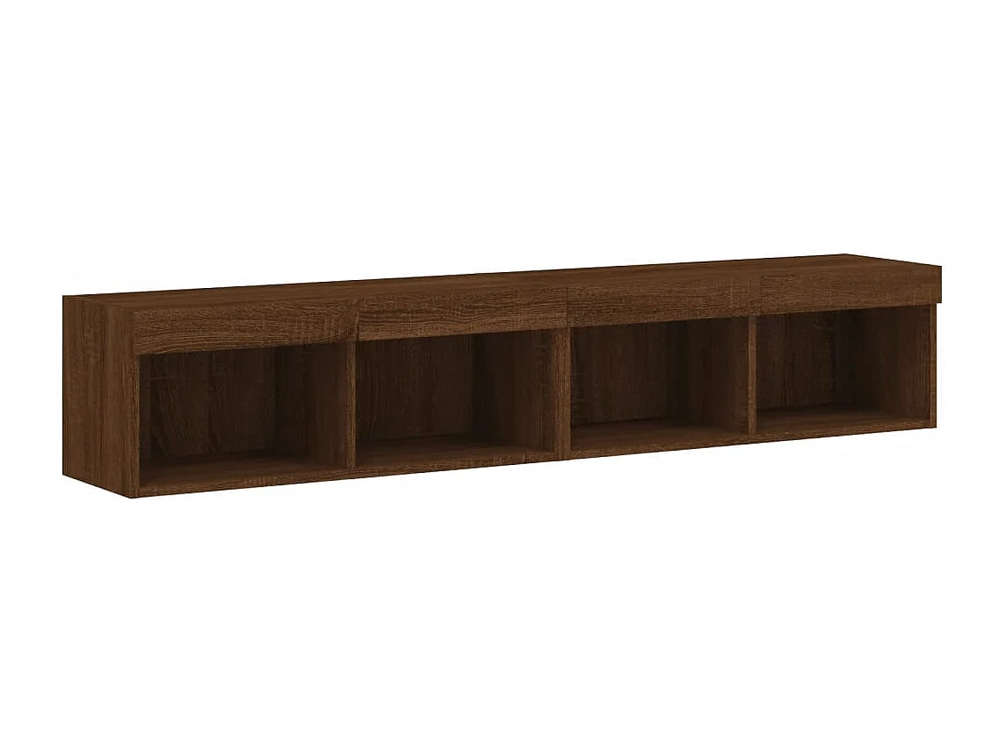 Meubles TV avec lumières LED 2 pièces chêne marron 80x30x30 cm