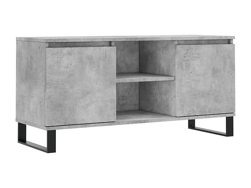 Meuble TV gris béton 104x35x50 cm bois d'ingénierie