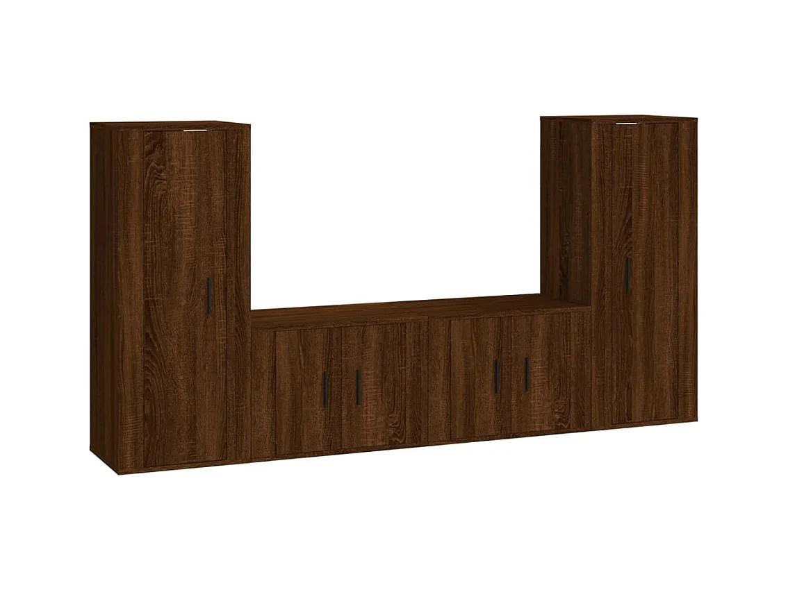 Ensemble de meubles TV 4 pièces Chêne marron Bois d'ingénierie