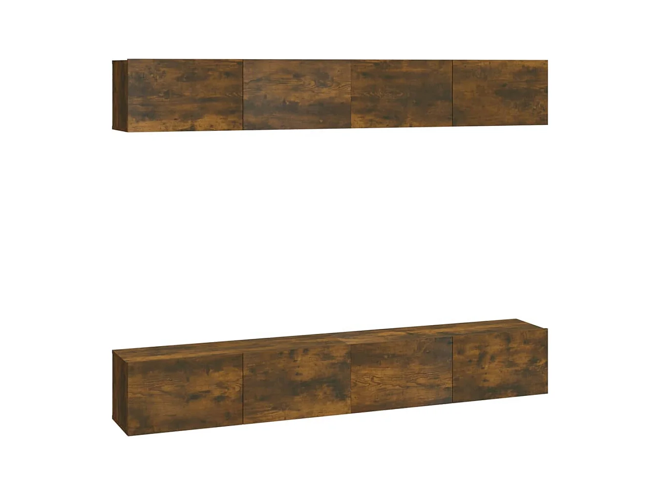 Meubles TV muraux 4 pièces Chêne fumé 100x30x30 cm