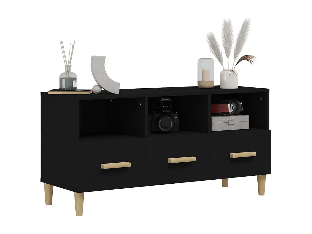 Meuble TV Blanc 102x36x50 cm Bois d'ingénierie