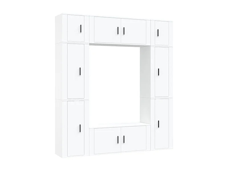 Ensemble de meubles TV 8 pièces Blanc Bois d'ingénierie