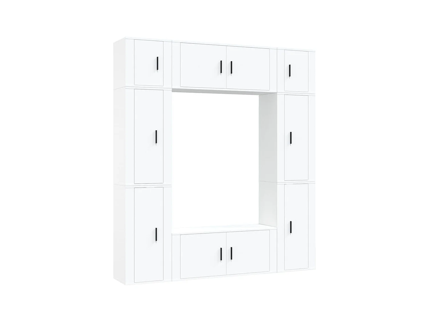 Set de muebles para TV 8 piezas madera contrachapada blanco