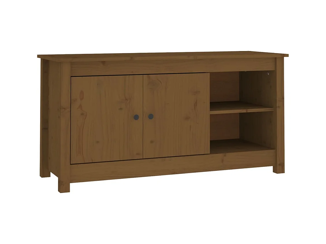 Meuble TV Marron miel 103x36,5x52 cm Bois de pin massif