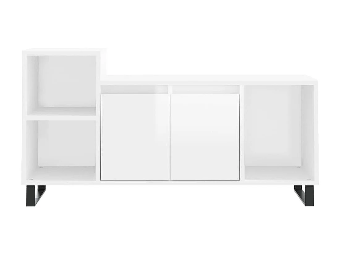 Tv-meubel 100x35x55 cm bewerkt hout hoogglans wit