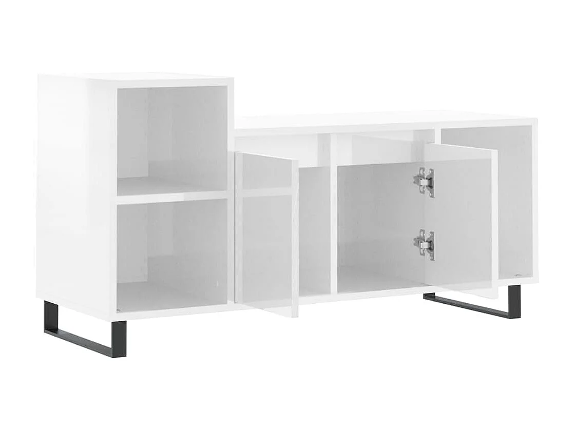 Tv-meubel 100x35x55 cm bewerkt hout hoogglans wit