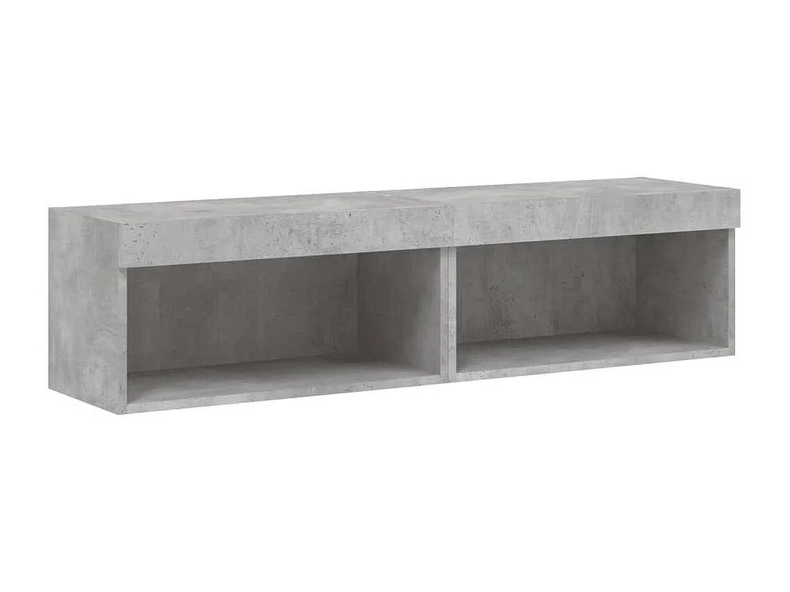 Meubles TV avec lumières LED 2 pièces gris béton 60x30x30 cm