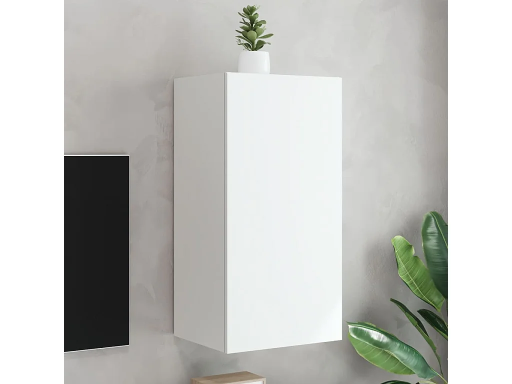 Tv-wandmeubel met LED-verlichting 40,5x35x80 cm wit