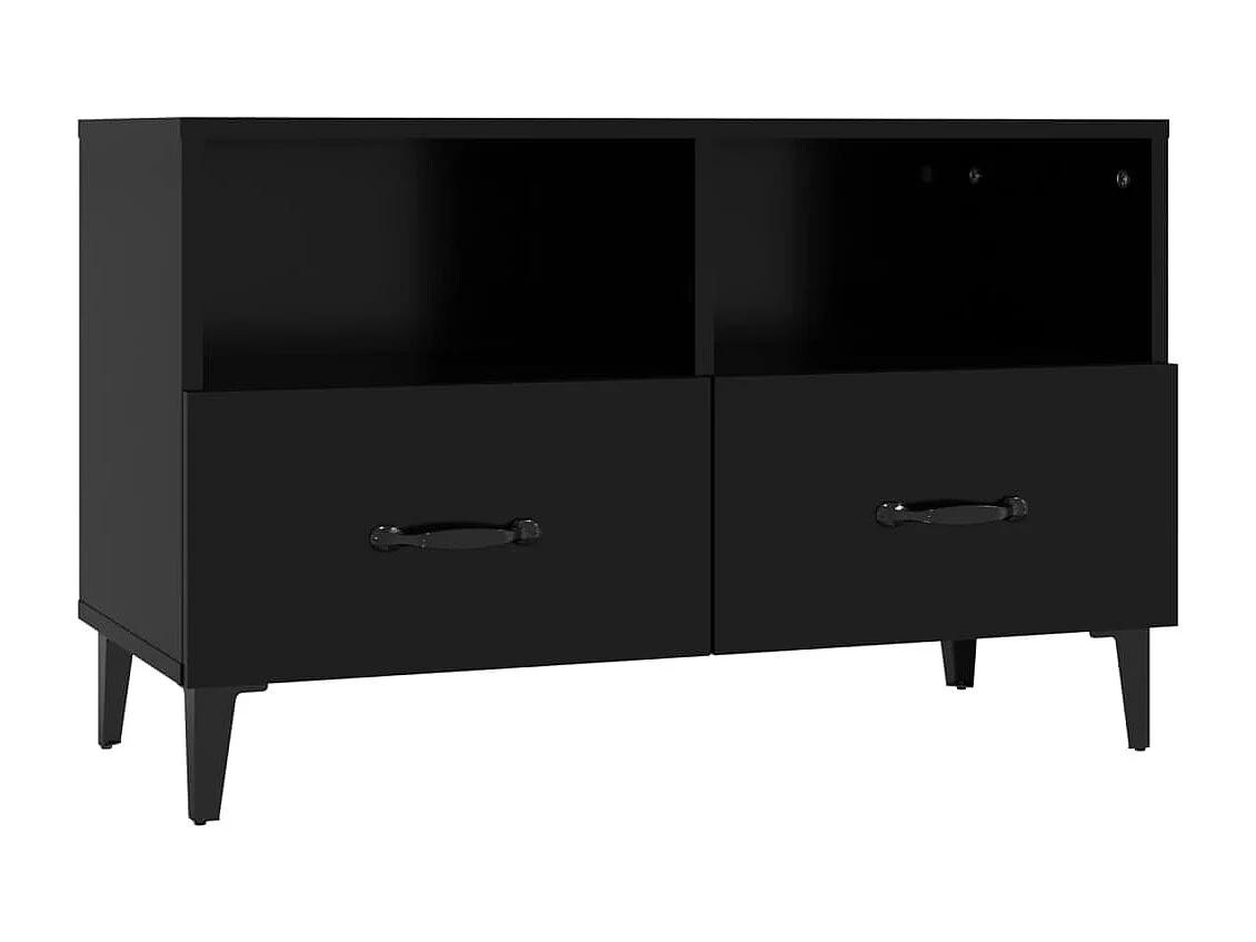 Tv-meubel 80x36x50 cm bewerkt hout zwart