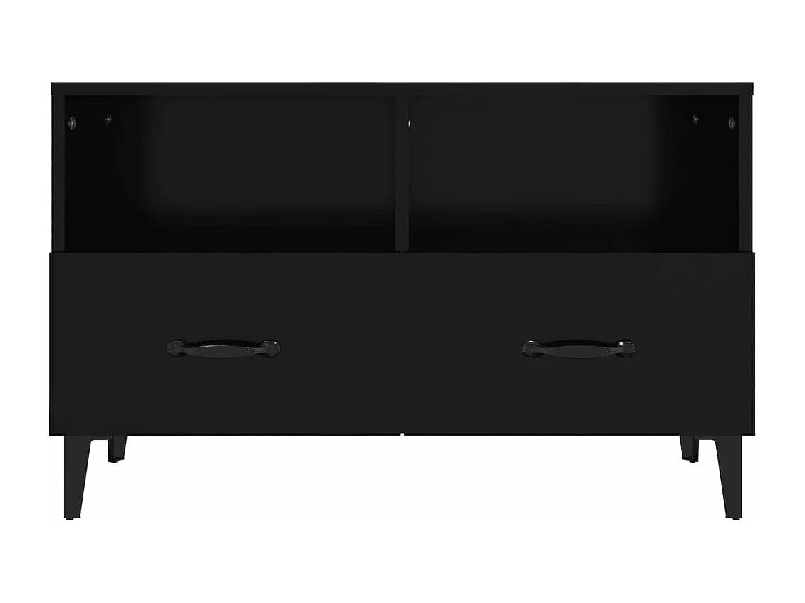 Tv-meubel 80x36x50 cm bewerkt hout zwart