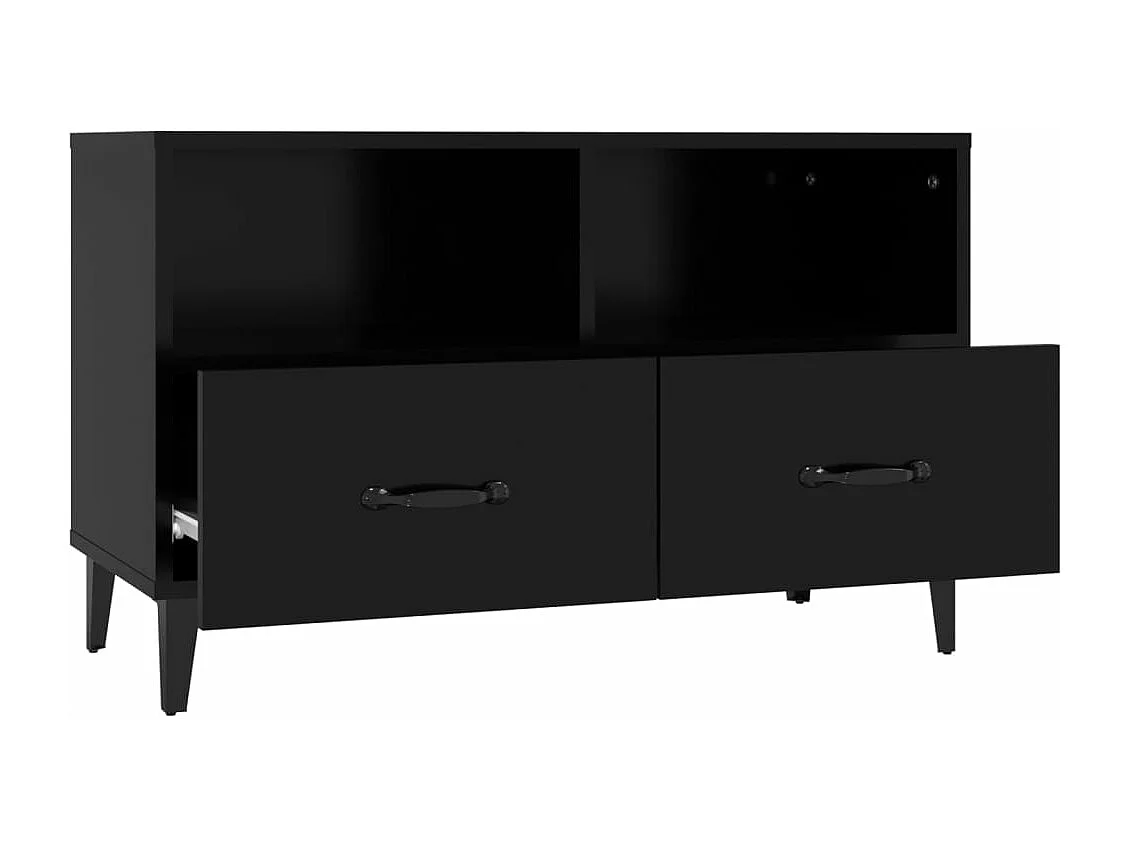 Meuble TV Noir 80x36x50 cm Bois d'ingénierie