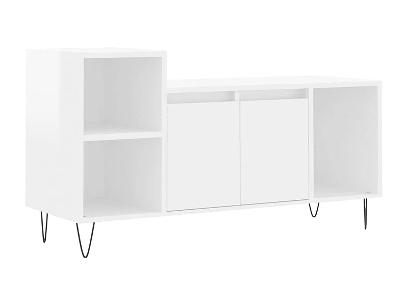 Móvel para TV 100x35x55 cm derivados madeira branco brilhante